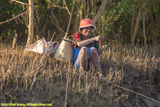 woman fishing